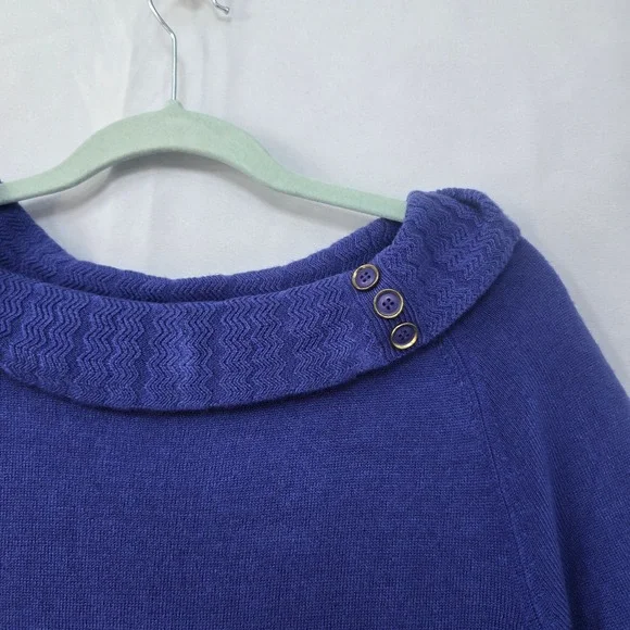 RQT Cowl Neck Knit Sweater 3/4 Sleeve Pullover Top Woman Extra Large Blue/Lilac - Picture 4 of 9